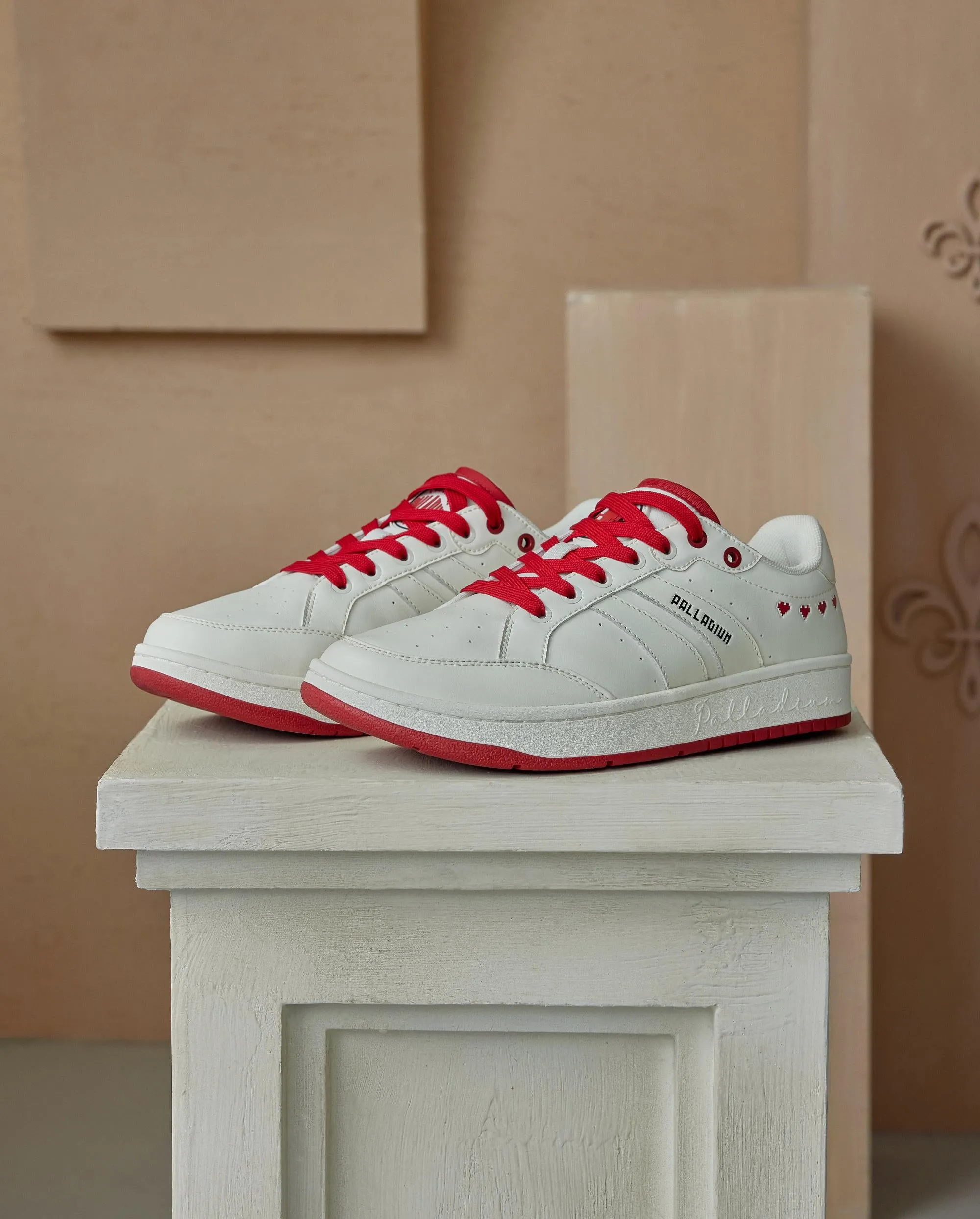 09249-119-M | MEN'S PALLALOUVEL VALT SNEAKERS | BEIGE/RED