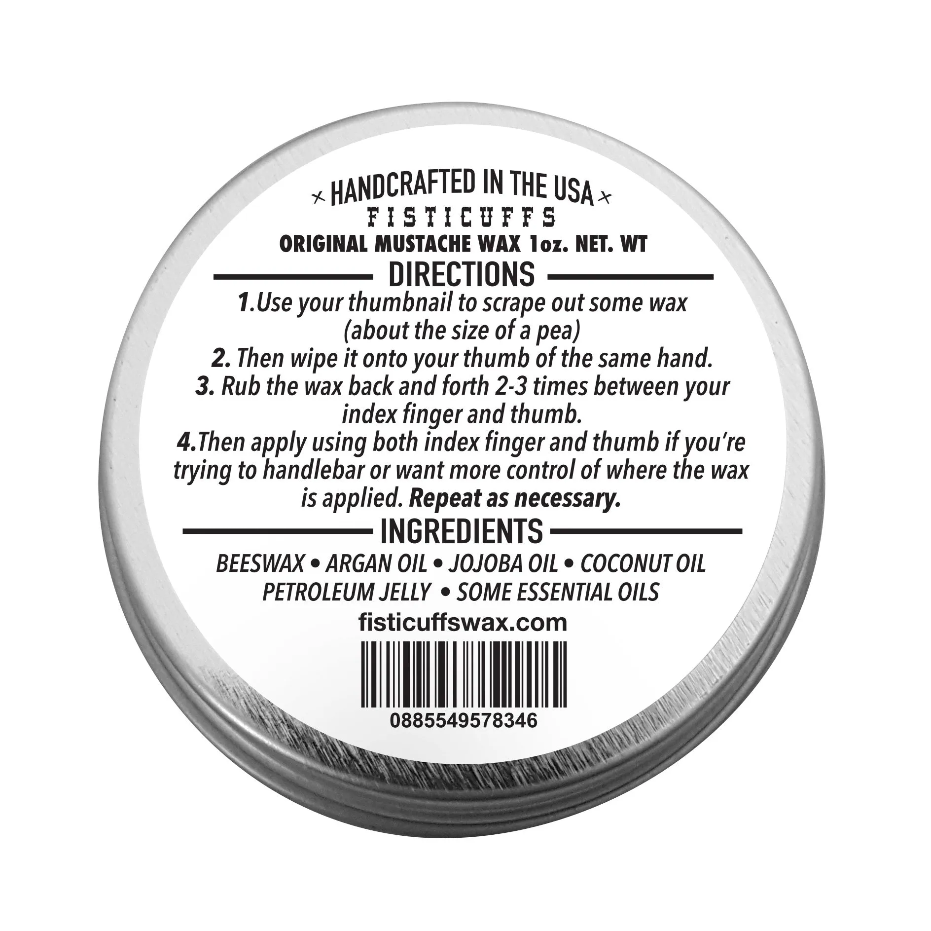 1 oz. Fisticuffs Mustache Wax Original hold "OG" scent