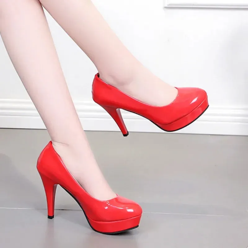 2024 Women's Pumps Fashion Round Toe Simple Solid Color Women's Shoes Autumn New Elegant Banquet Party Dress Women's Stilettos