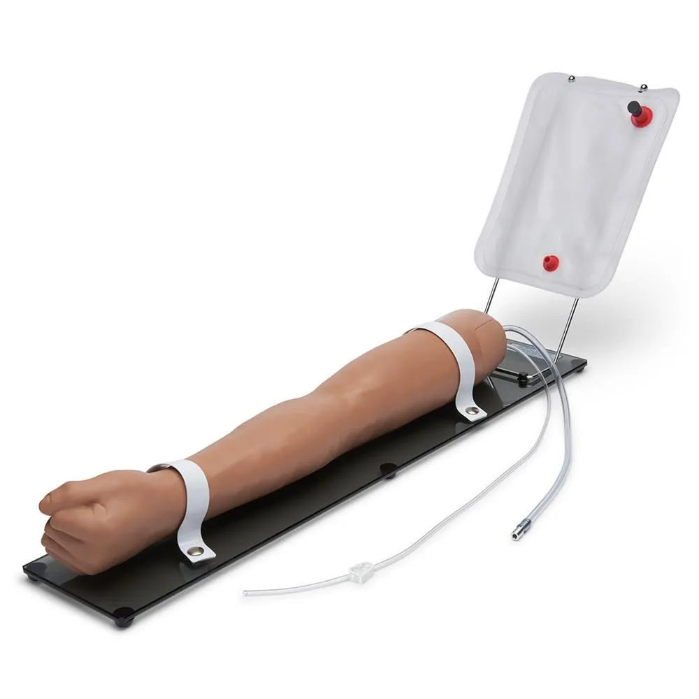 Advanced Multipurpose Venous Training Arm For IV, IM, and Sub-Q Practice, Left Arm, Dark