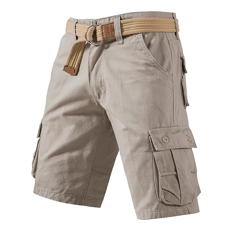 Adventure-ready Men's Cargo Hiking Shorts with Drawstring Waist