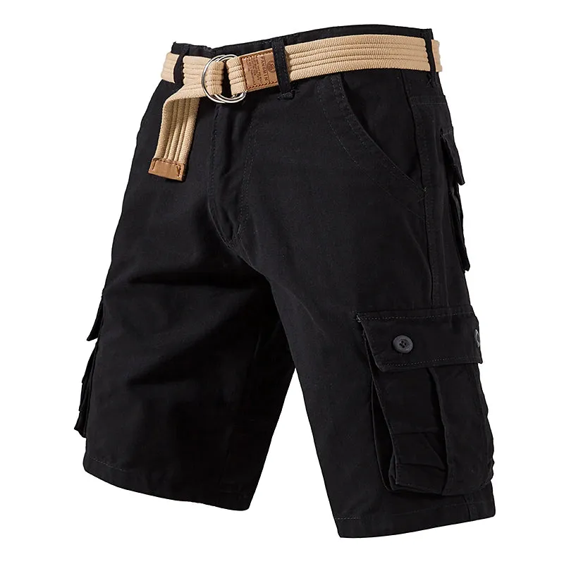 Adventure-ready Men's Cargo Hiking Shorts with Drawstring Waist