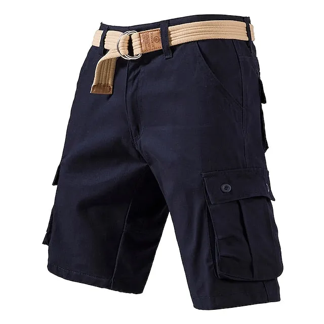 Adventure-ready Men's Cargo Hiking Shorts with Drawstring Waist