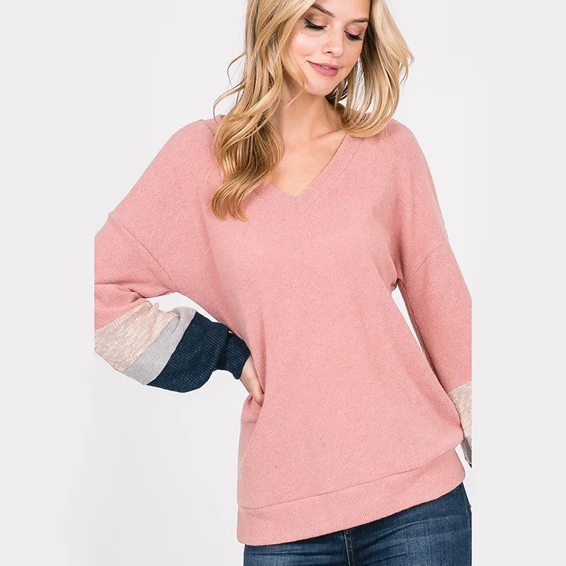 Apolo Colour Block Top Rose