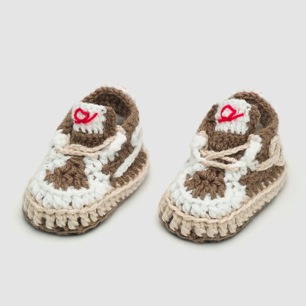 Baby Crochet T.Scott Mocha (Soft felt non-slip bottom & Shoe Box)