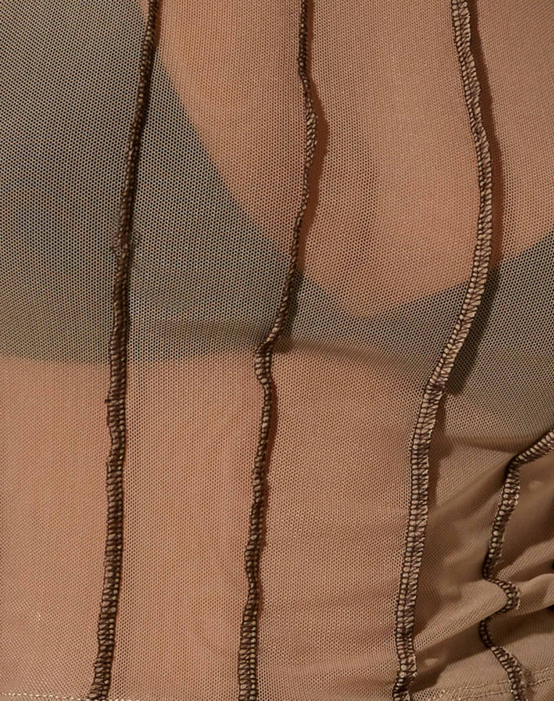 Barika Top in Mesh Taupe