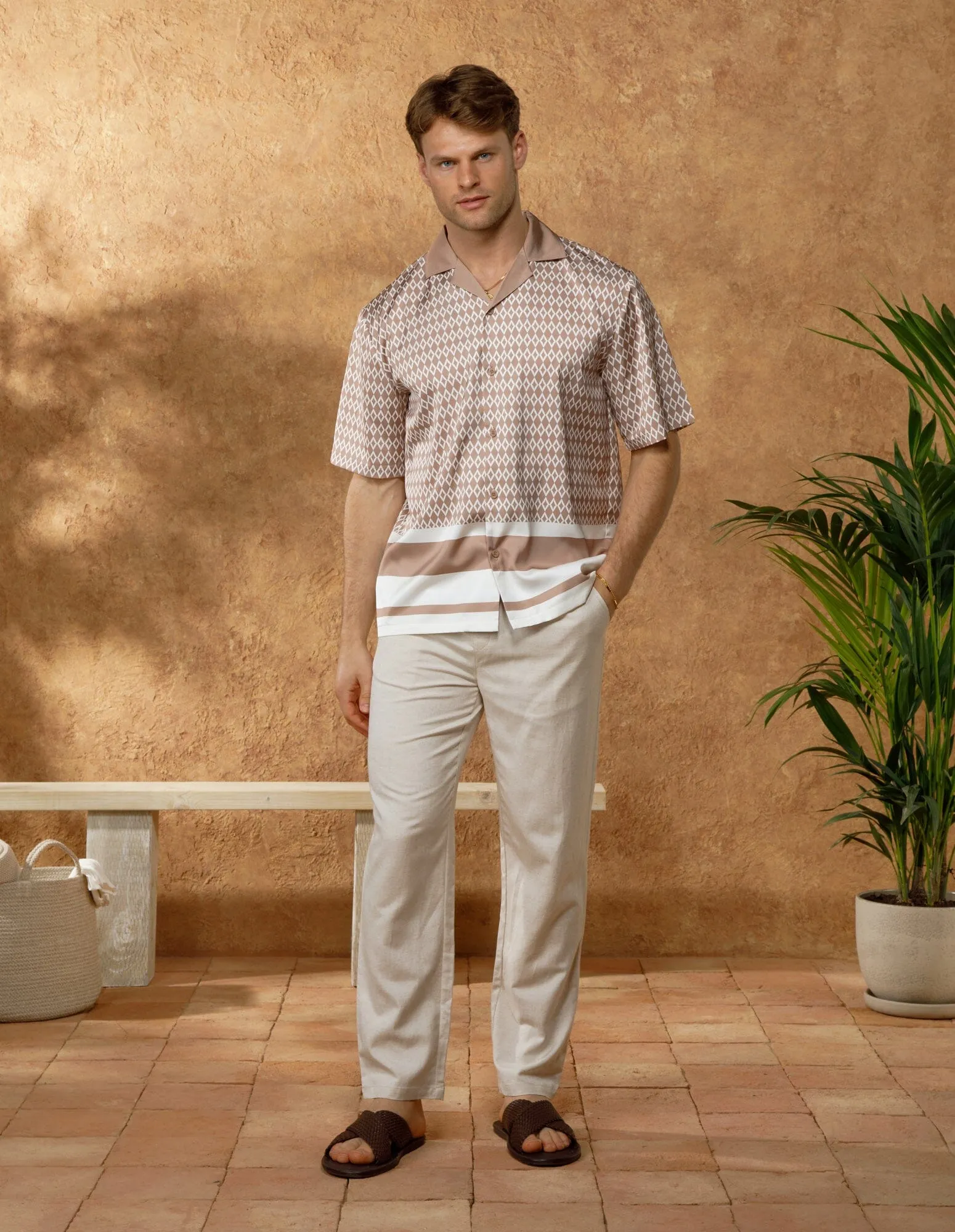 Beige S/S Porto Resort Shirt