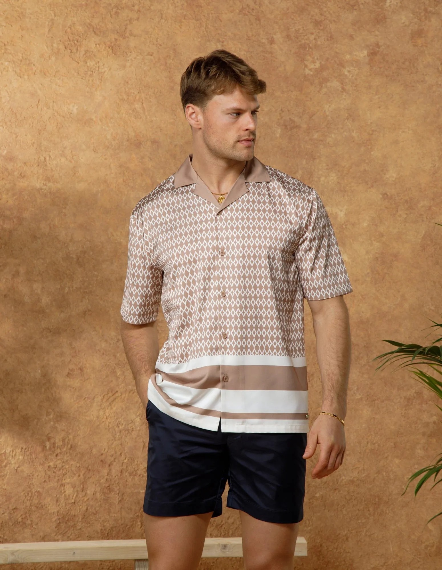 Beige S/S Porto Resort Shirt