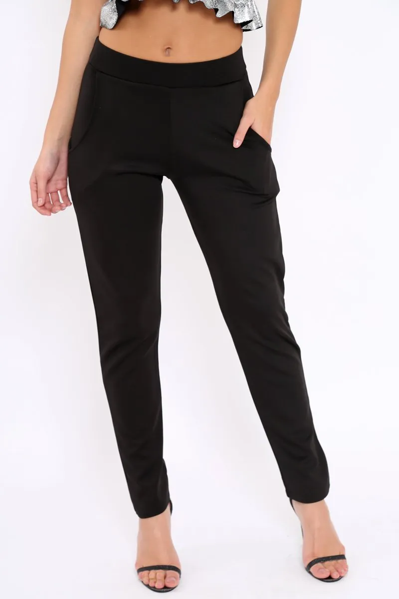 Black Tapered Leg Trousers - Rennie