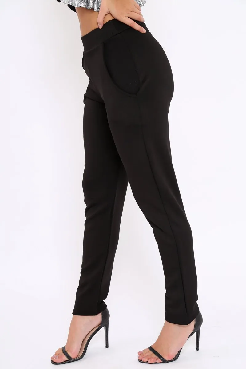 Black Tapered Leg Trousers - Rennie