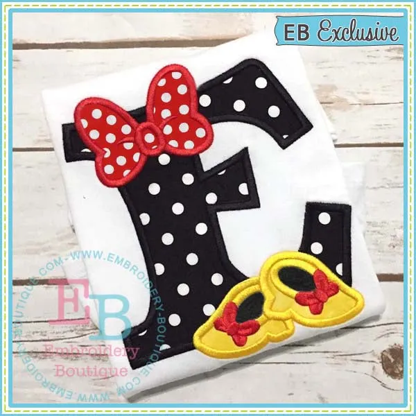 Bow And Shoes Applique Alphabet