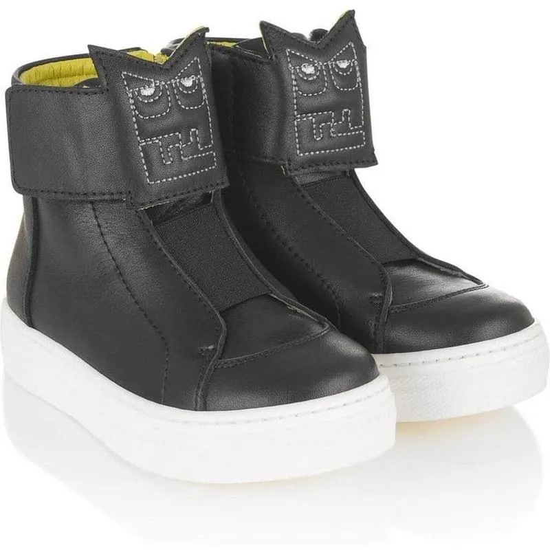 Boys Black High-Top Trainers