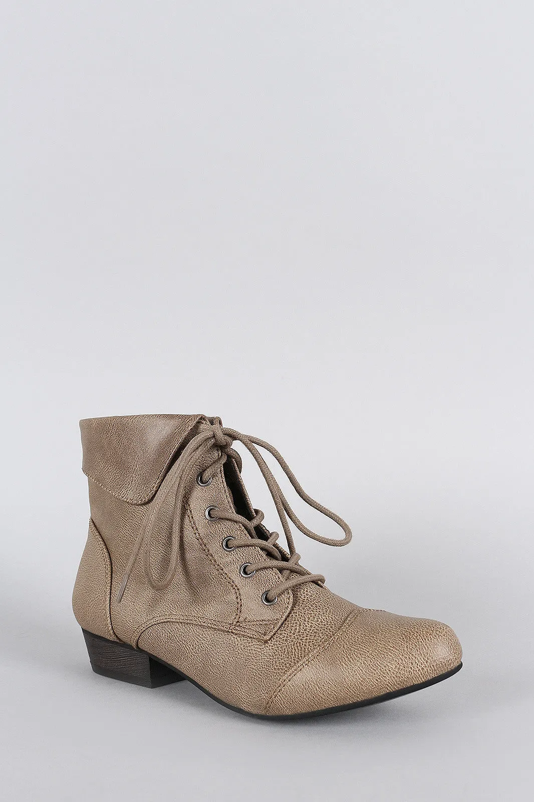 Breckelle Pointy Toe Lace Up Booties