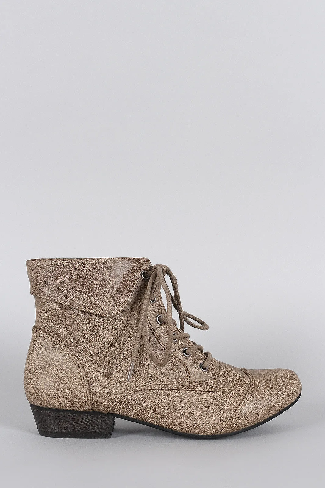 Breckelle Pointy Toe Lace Up Booties