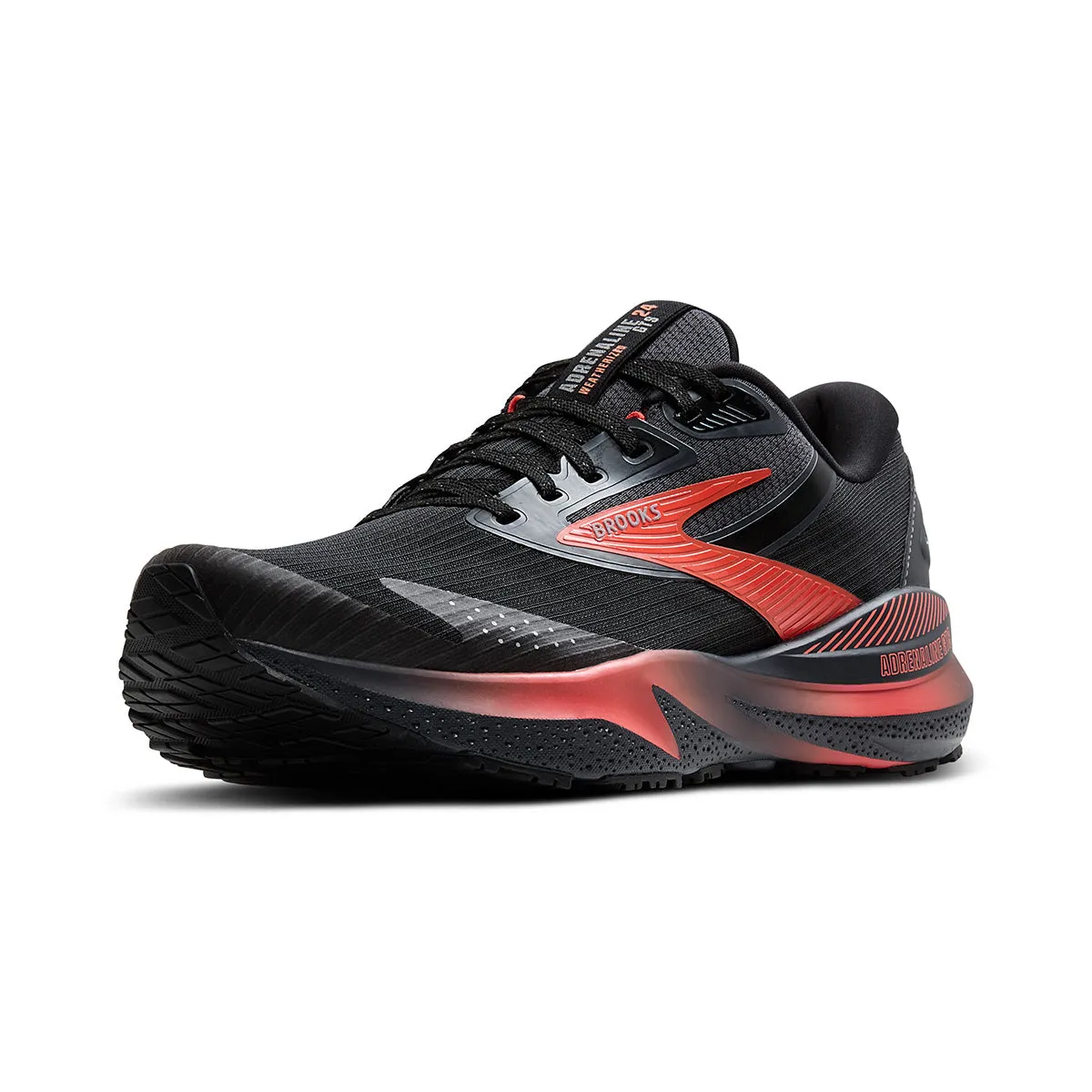 Brooks Adrenaline Gts 24 Weatherized Womens | Black/ebony/hot Coral