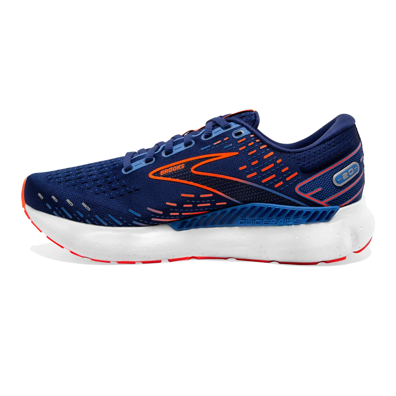 Brooks Men's Glycerin GTS 20 Wide Fit Running Shoes Blue Depths / Palace Blue / Orange