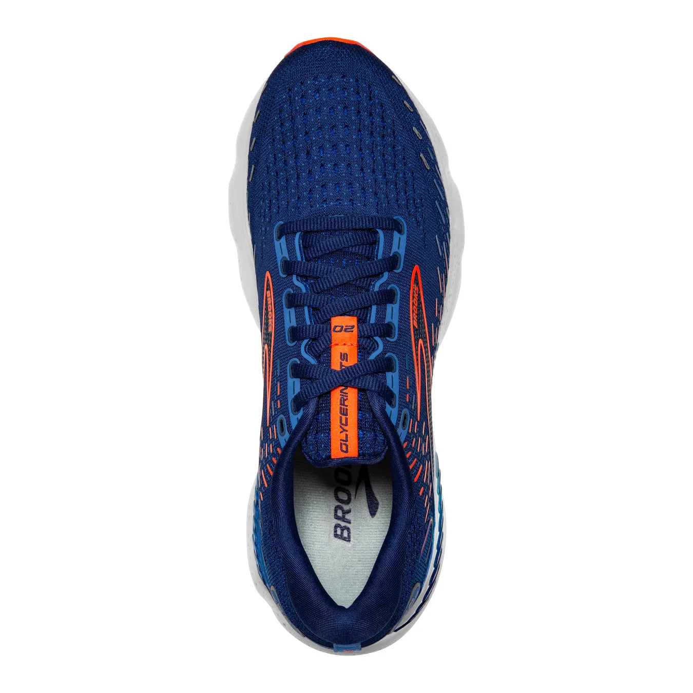 Brooks Men's Glycerin GTS 20 Wide Fit Running Shoes Blue Depths / Palace Blue / Orange