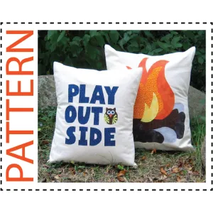 Campfire Pillow Cover Sewing Pattern and Play Outside Pillow Cover Sewing Pattern