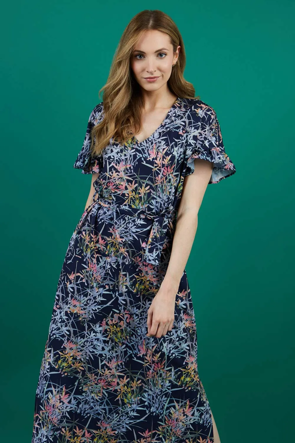 Carella Midi Navy Print Dress