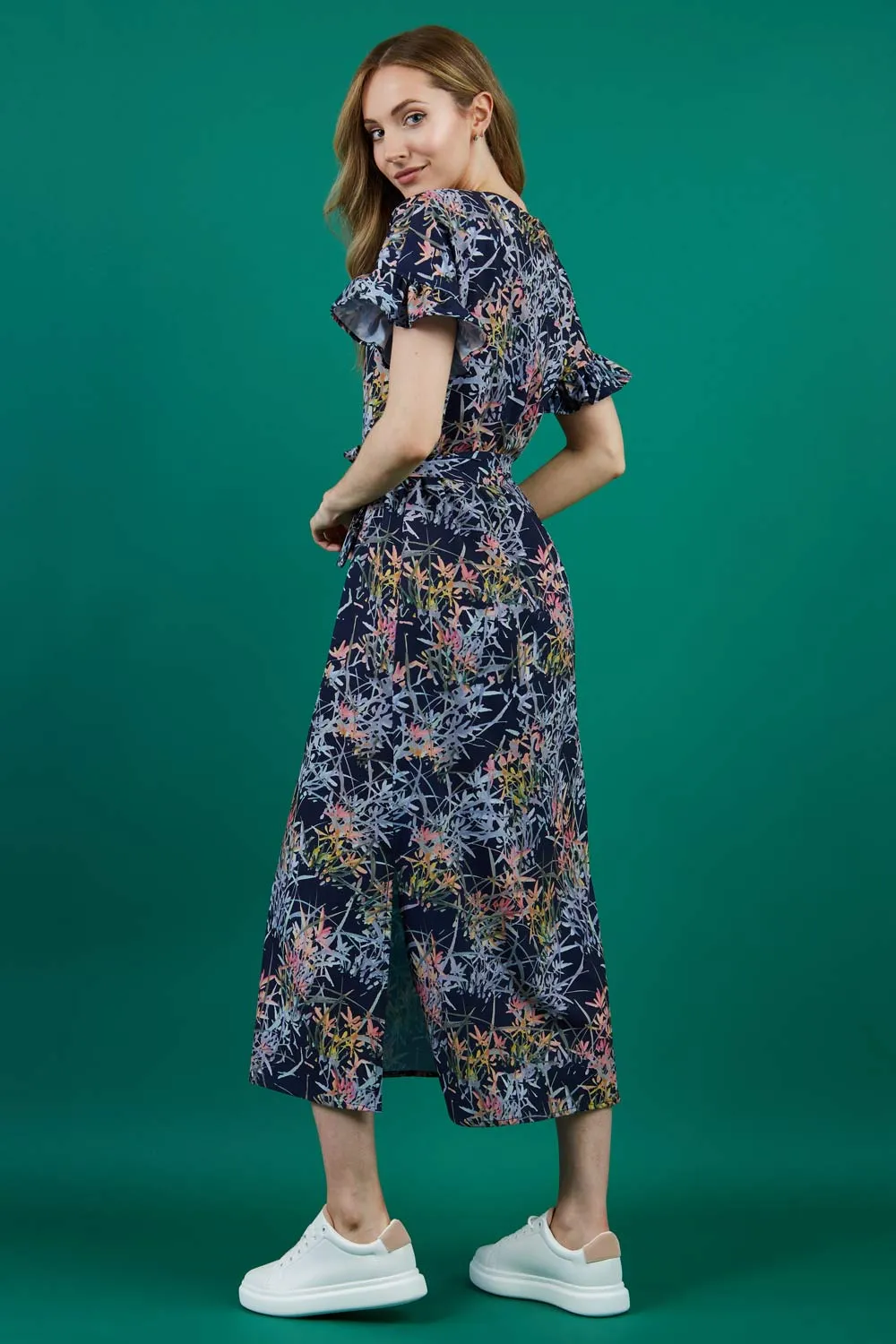 Carella Midi Navy Print Dress