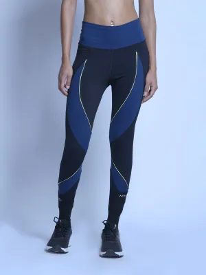 Contour Block Leggings In Black/Blue