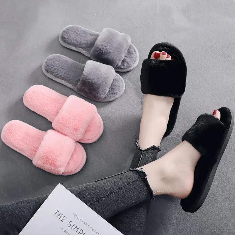 Cozy Non-Slip Plush Couple Slippers for Fashionable Comfort