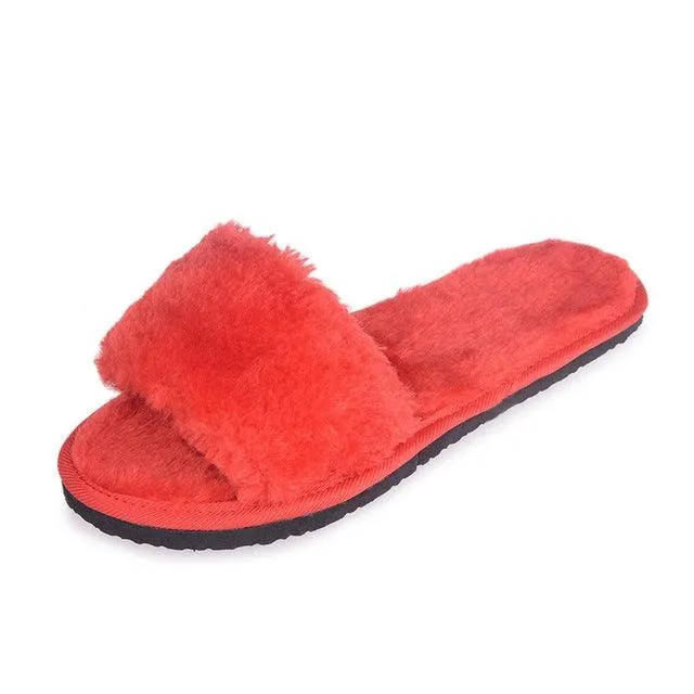 Cozy Non-Slip Plush Couple Slippers for Fashionable Comfort