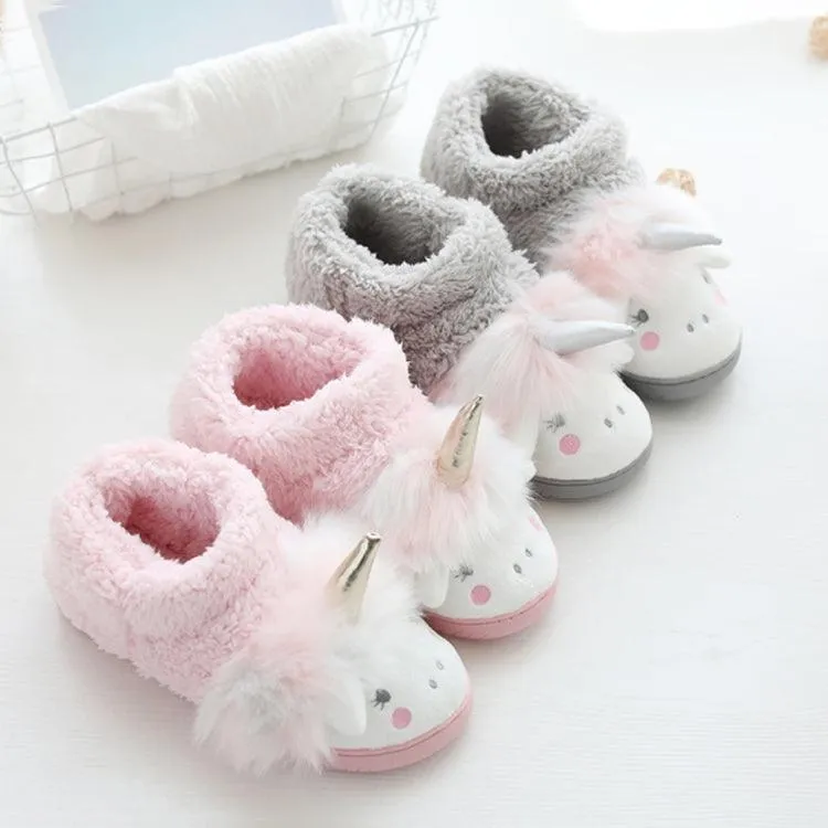 Cozy Plush Winter Cotton Slippers with Non-Slip Bag Heel for Women