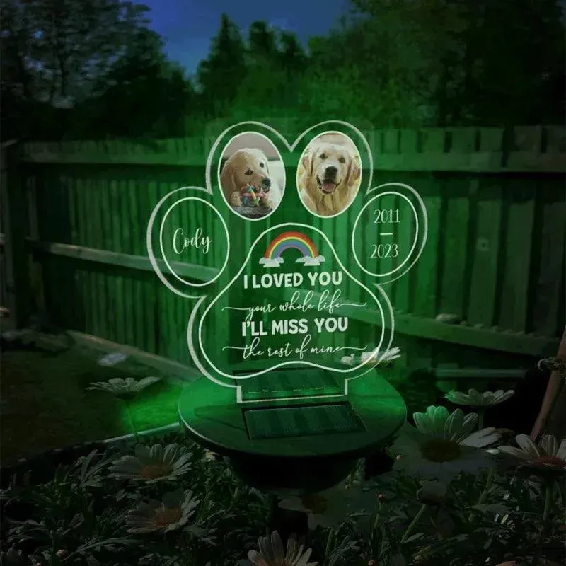 Custom 3D Lamp Pet Memorial Gifts Solar Light Base