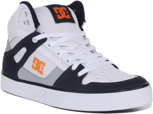 Dc Shoes Pure High Top In White Navy For Men