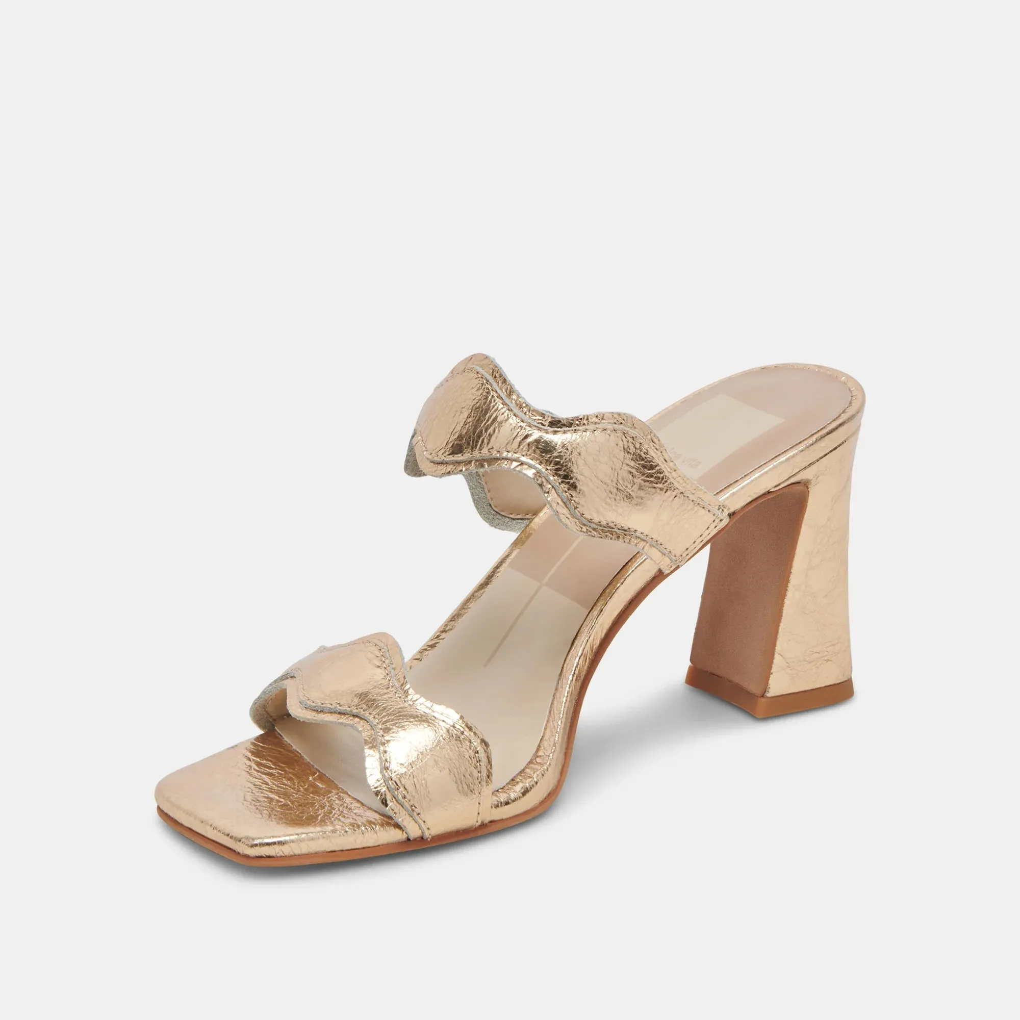 Dolce Vita Ilva Heels in Gold Distressed Leather