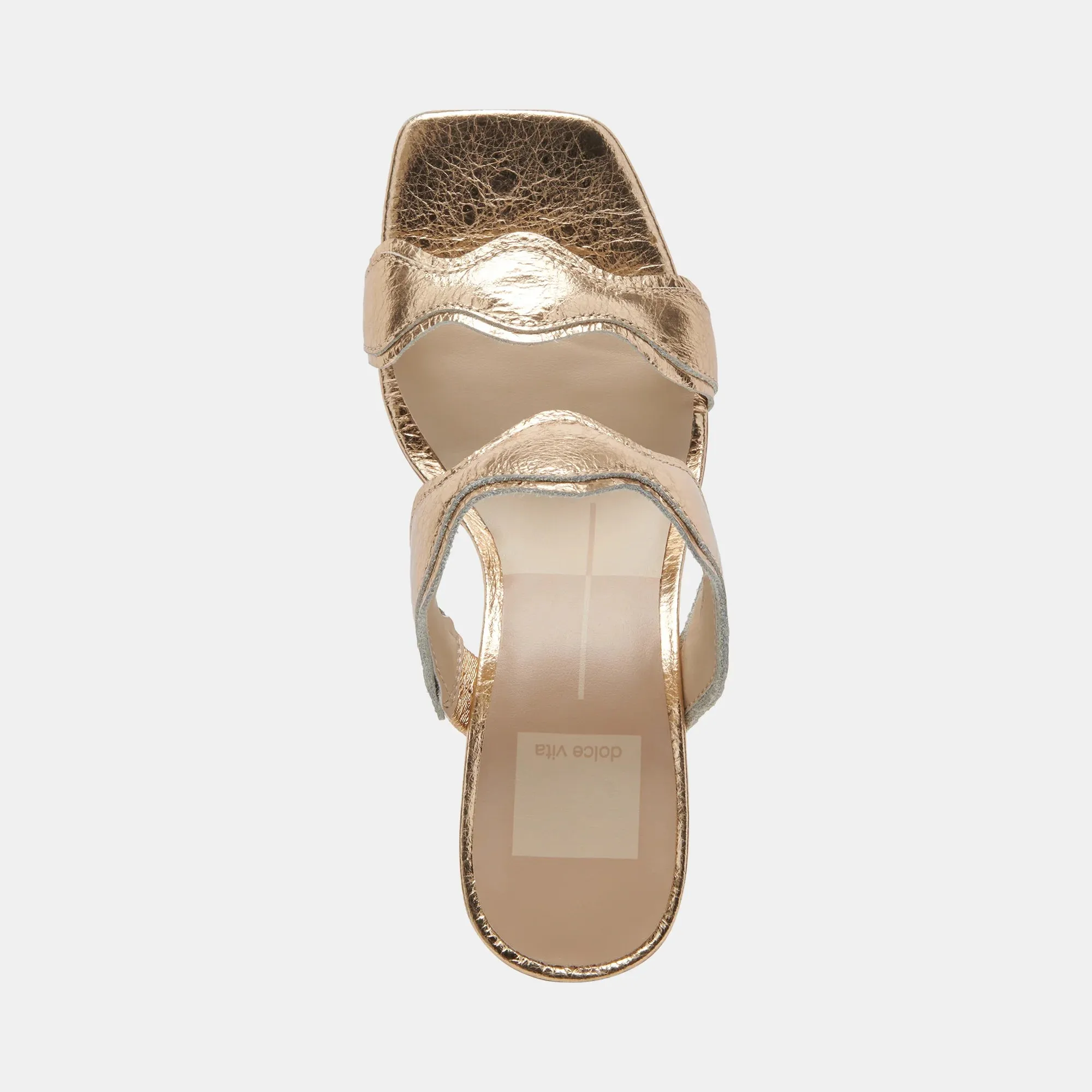 Dolce Vita Ilva Heels in Gold Distressed Leather