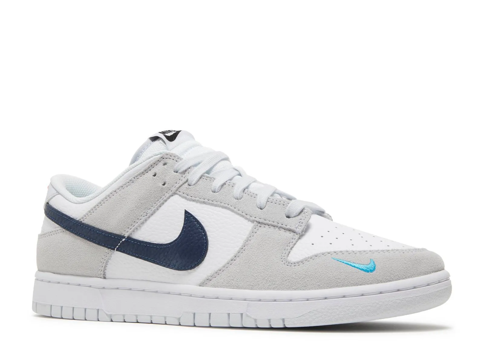 Dunk Low - White Grey Navy Aqua Mini Swoosh