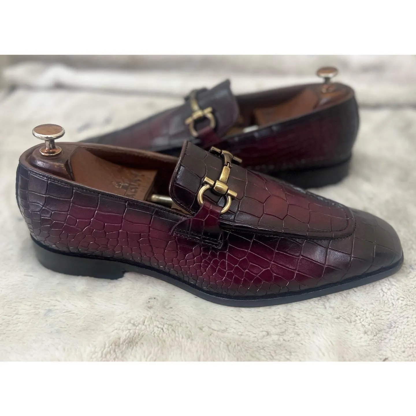 Ecsaaro Designer Loafers Croco