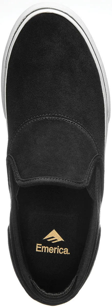 Emerica - Wino G6 Slip-On Skate Shoes Black/White/Gold