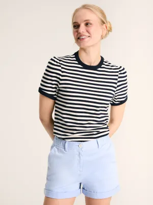 Erin Navy Blue Stripe Short Sleeve T-Shirt