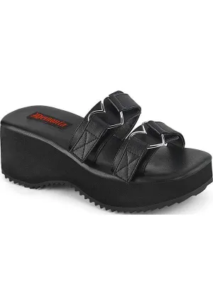 FLIP-12 [Black Vegan Leather] | SANDALS [PREORDER]