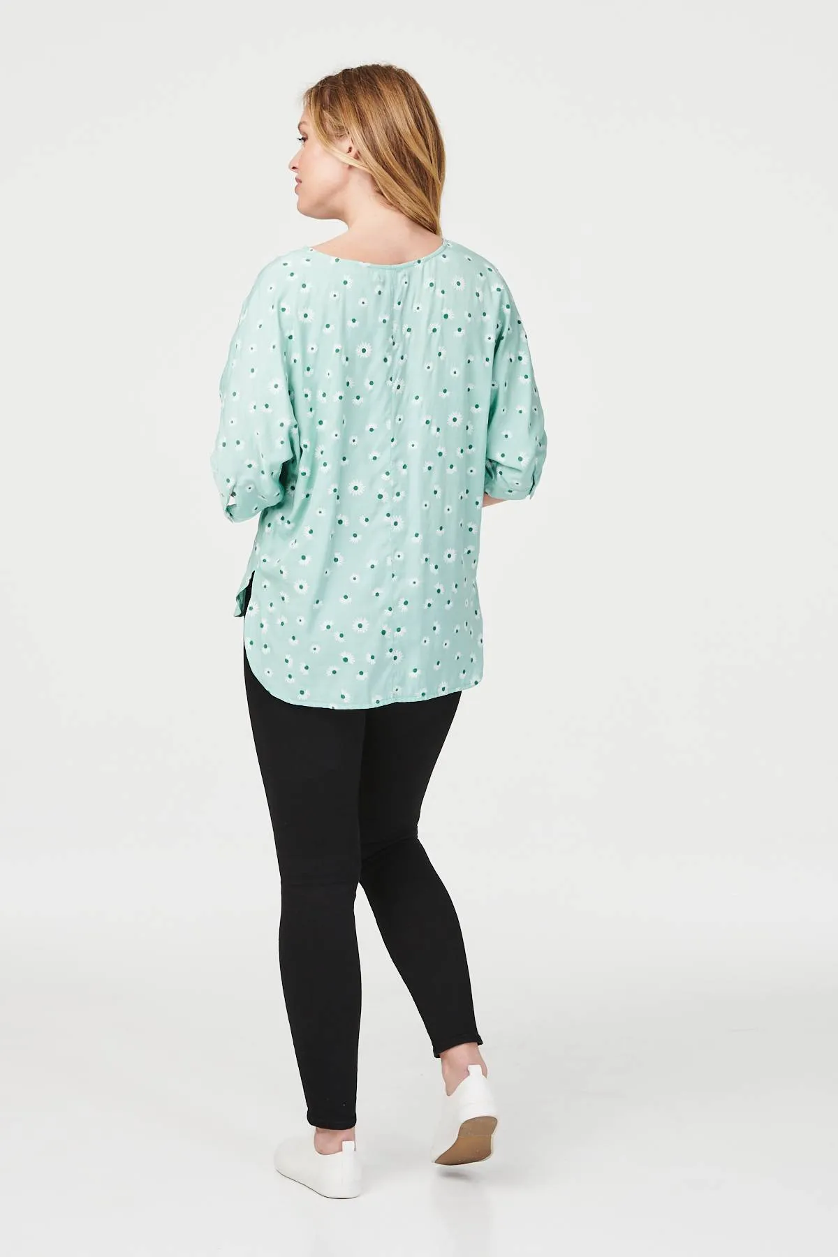 Floral 3/4 Batwing Sleeve Blouse