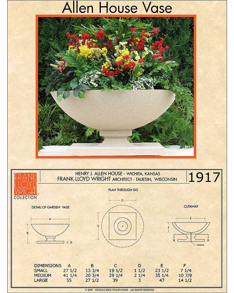 Frank Lloyd Wright Medium Allen House Planter Vase