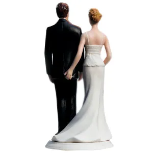 Funny Love Pinching Bride and Groom Wedding Cake Top