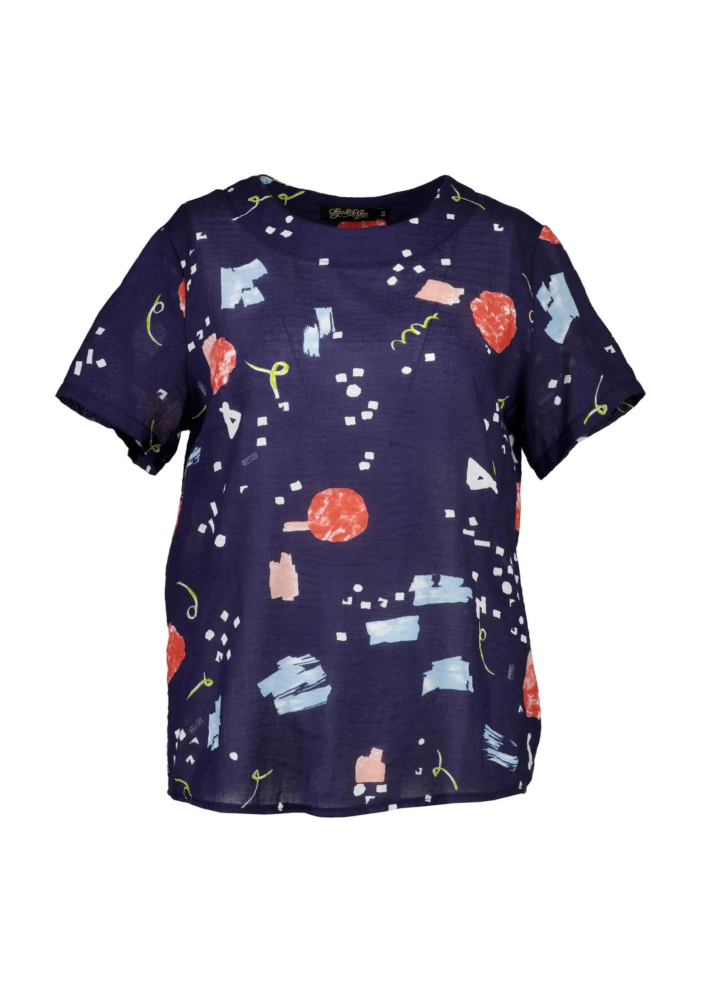 Galaxy Top Navy in Seersucker