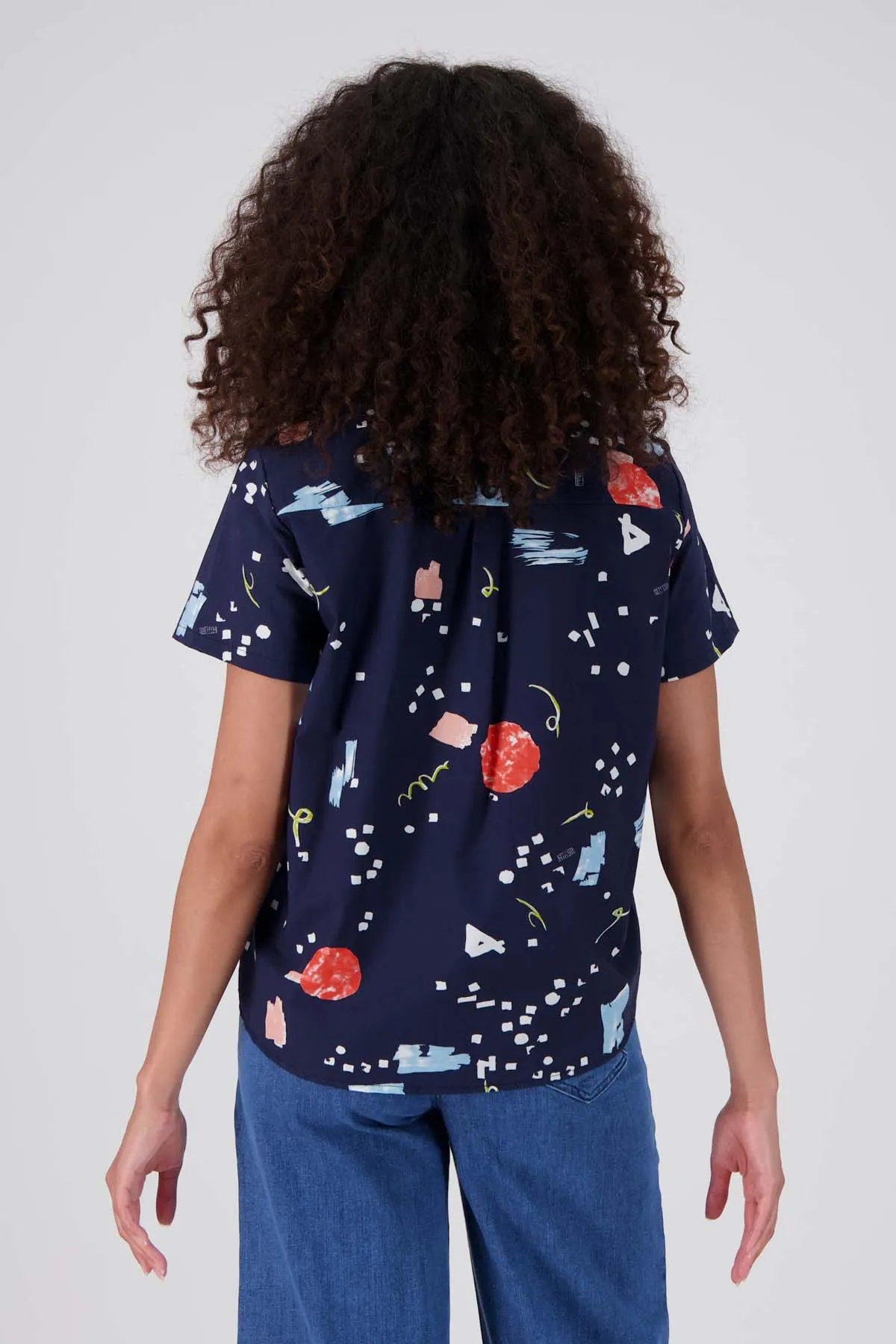 Galaxy Top Navy in Seersucker