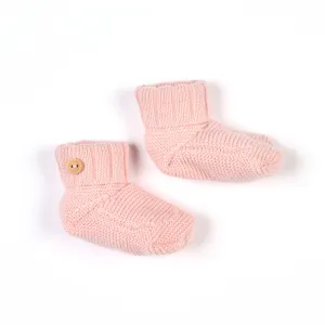 Girls Rose Water Knitted Booties | Made in France