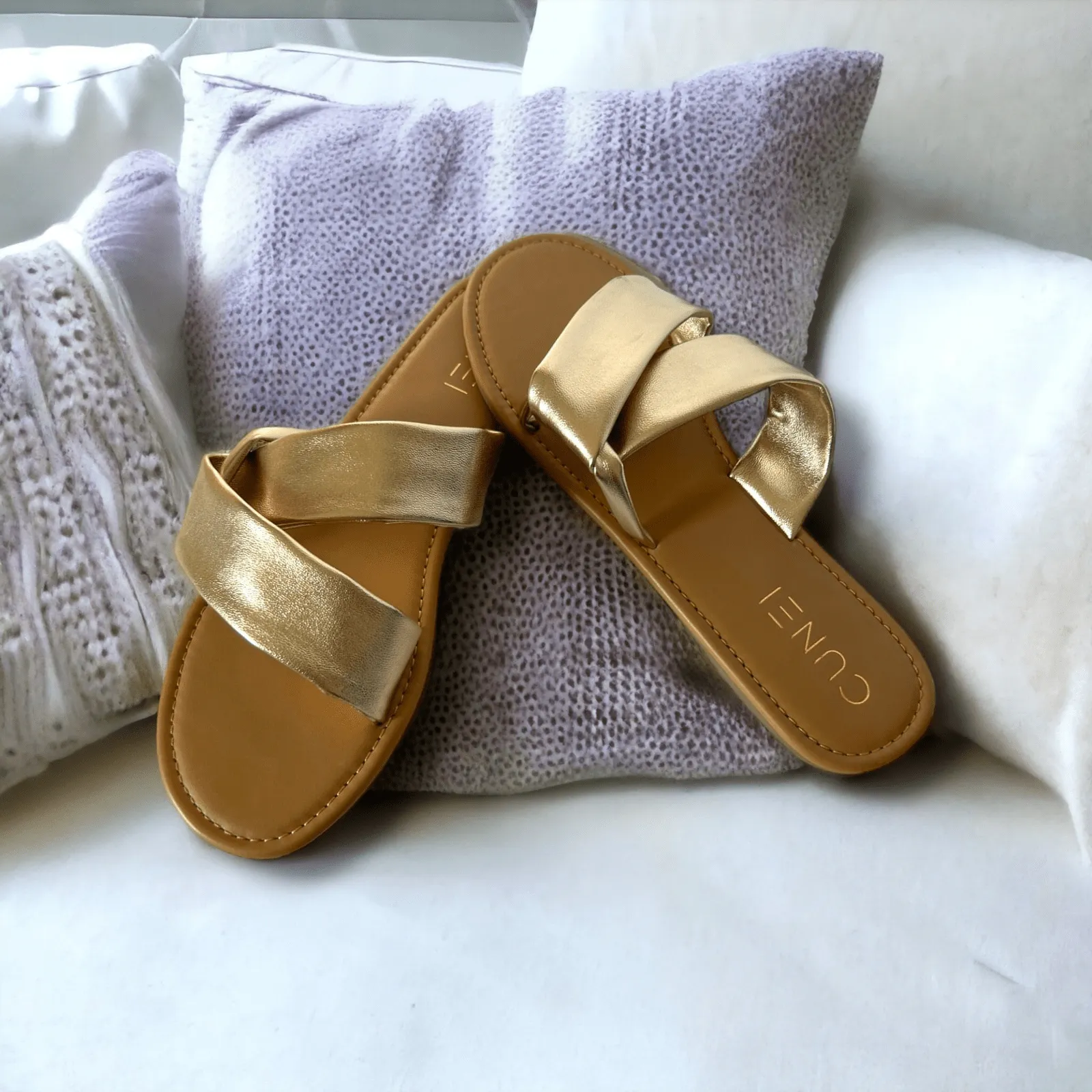 Golden Wrap Slip Ons