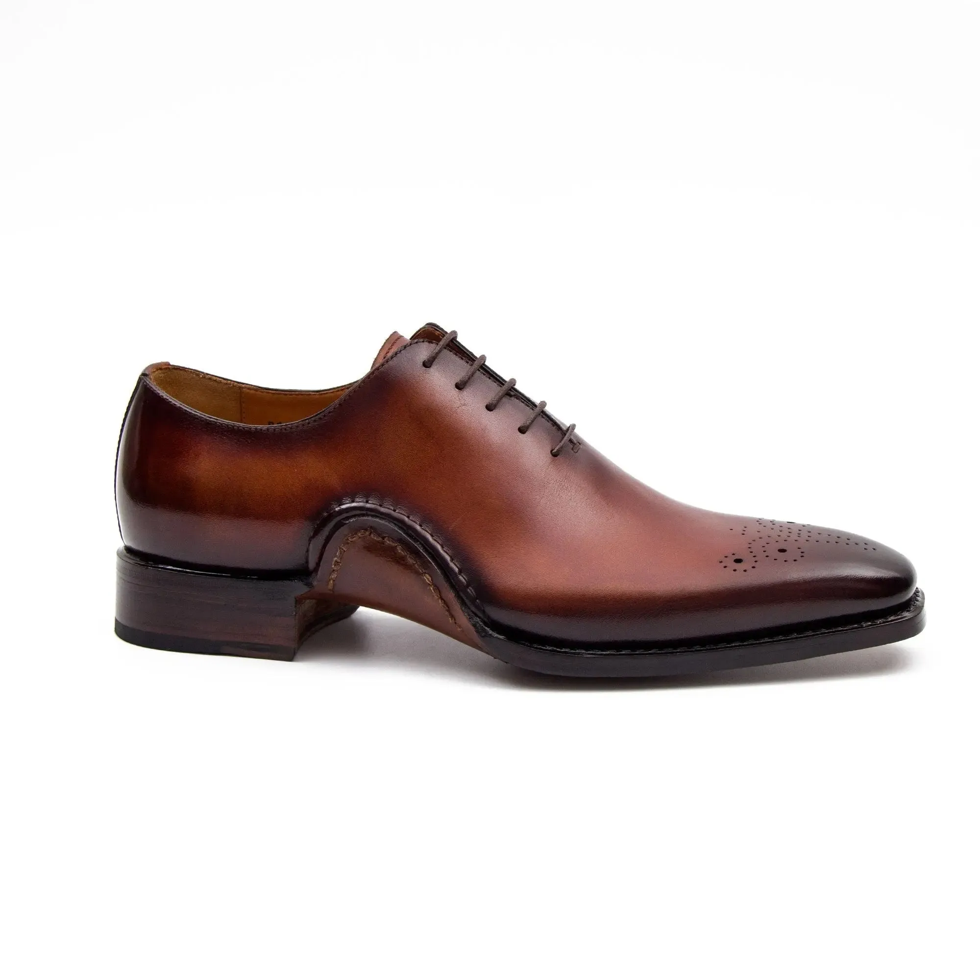 Goodyear Handmade Patina Oxford Shoes-Brown