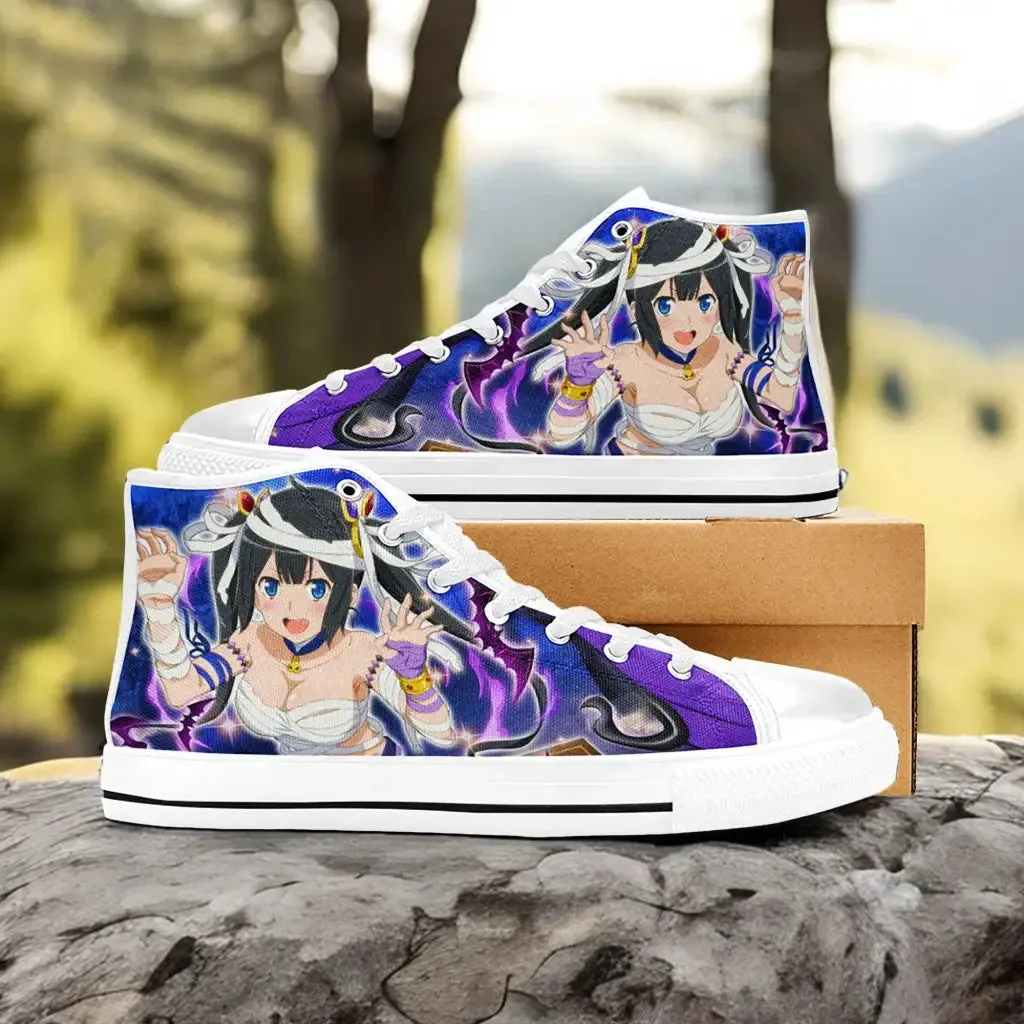 Hestia Halloween DanMachi Shoes High Top Sneakers for Kids and Adults