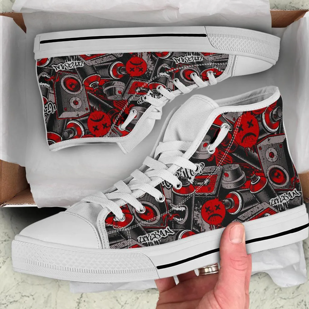 High Top Sneakers - Graffiti Fashion #21 | Custom Shoes, Street Fashion, Urban Street Art, Custom High Tops, Unique Shoes