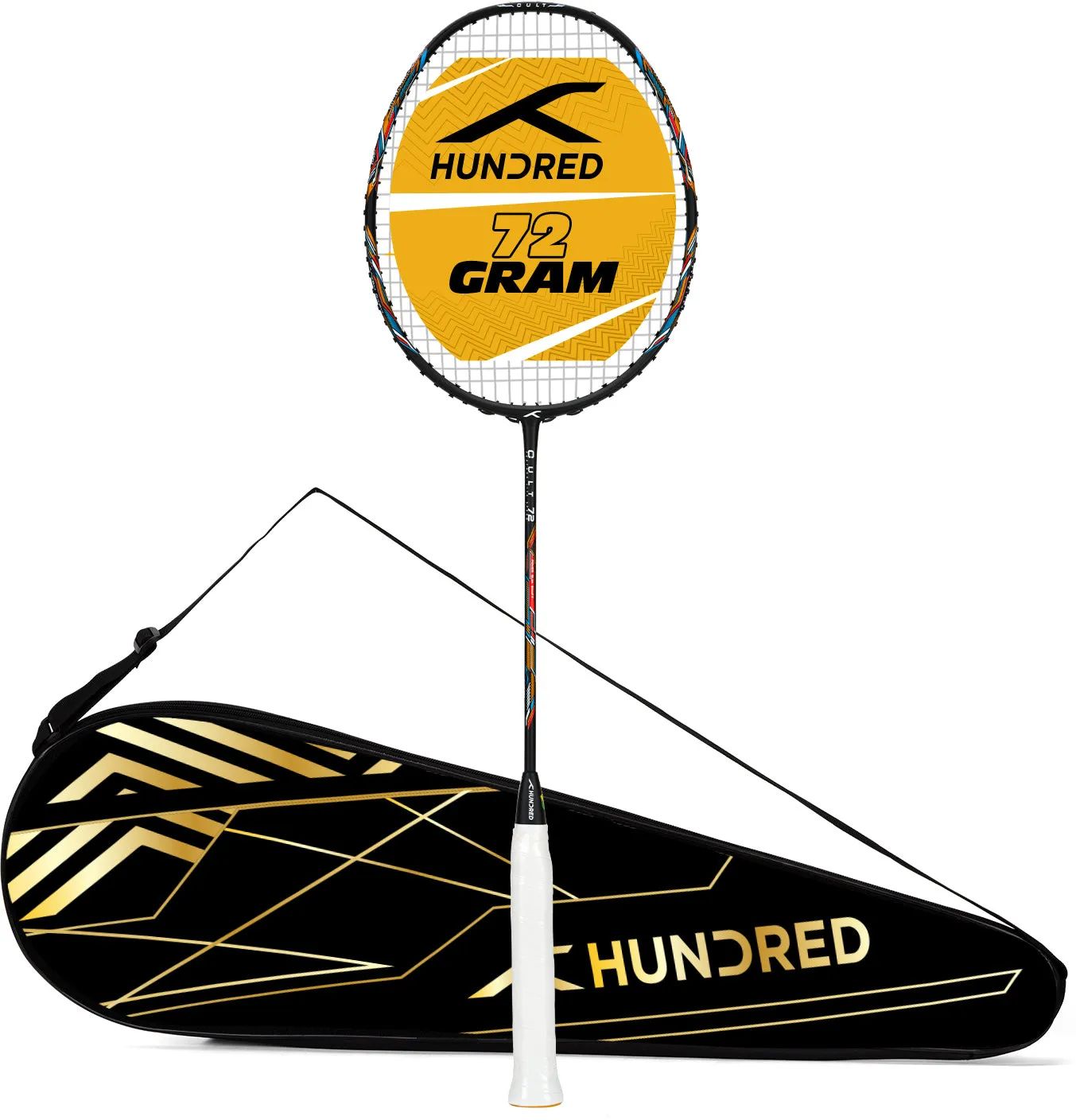 Hundred CULT 72 Unstrung Badminton Racquet (Black)