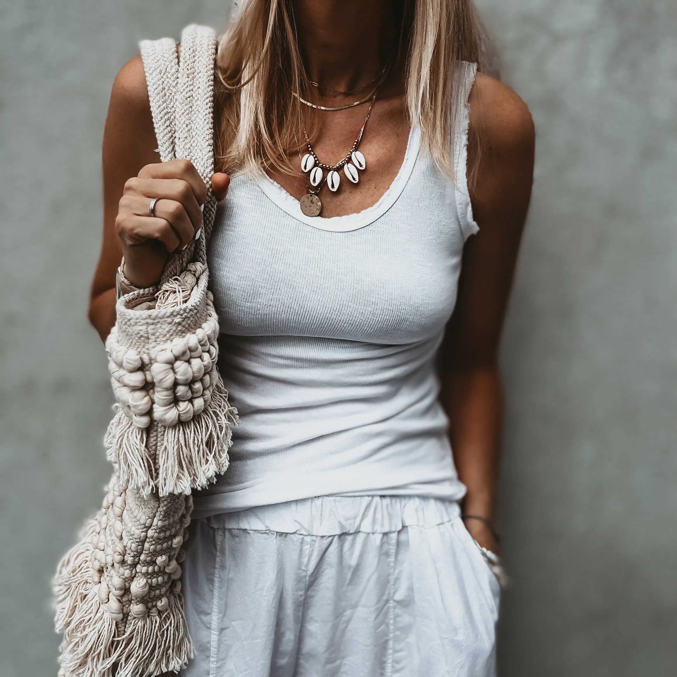 IBIZA TOWN tank top WHITE *NEW*