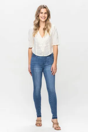 Judy Blue high waist release hem pull on skinny jeans